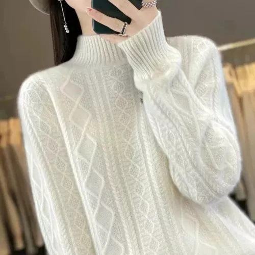 Women Sweater Wool Turtleneck Cashmere Knitwaer Casual Pullover Tops - Picture 10 of 36