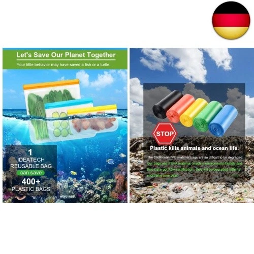 20er Pack Wiederverwendbare Aufbewahrungsbeutel, BPA-freie Wiederverwendbare - Bild 6 von 7