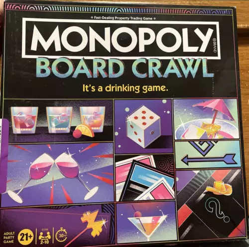 Gioco da Tavolo Crawl Party, Gioco Ufficiale Monopoly Drinking per Adulti Età 21+