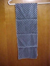 Women's Scarf White & Blue Diamonds 44" Long x 8" Wide