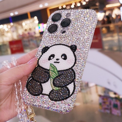 Handmade Gorgeous Rhinestone Panda Case for iPhone 16 15 14 13 12 11 Pro Max - 第 3/9 張圖片