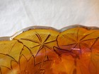 Indiana Glass Lily Pons Amber Carnival Sculpted Leaves Pickle/Relish Dish — photo 3