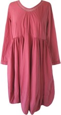 Ewa i Walla Coral Cotton Balloon Dress w/ Lace Trim - PRICE REDUCED