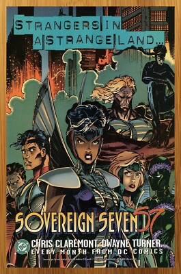 1995 DC Comics Sovereign Seven S7 Print Ad/Poster Chris Claremont Promo Art 90s
