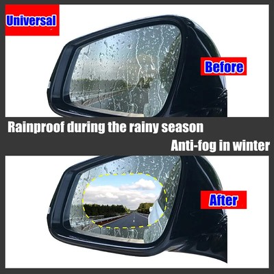 4 Pcs Car Side Rearview Mirror Waterproof Anti-Fog Film Side Window Glass Film C