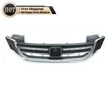 Silscvtt Front Bumper Upper Grille For Honda Accord 2013-2015 Black&Chrome Trim