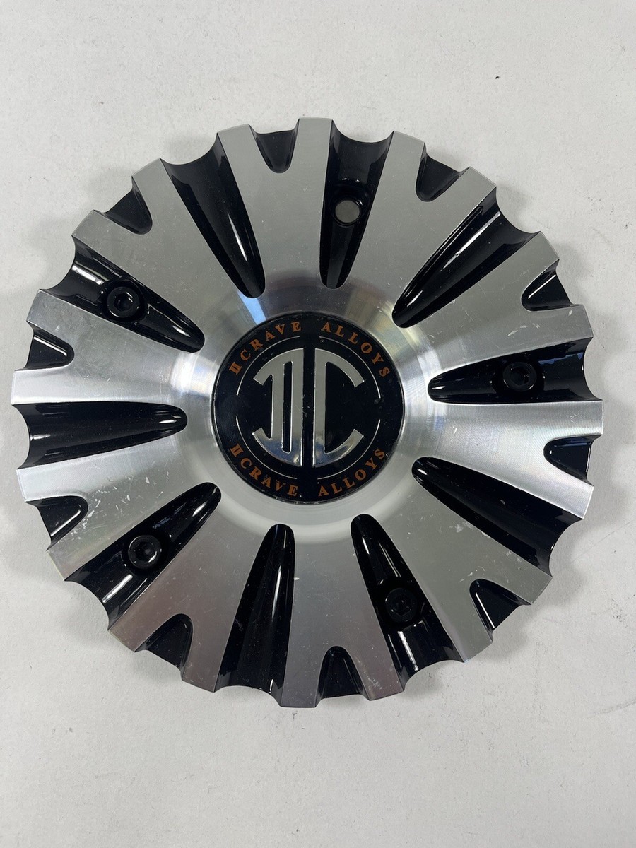 2 Crave Wheels Silver / Black Custom Wheel Center Cap # NO1