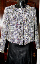 Fenn Wright Manson Boucle Frayed Tweed Xolande Jacket Eur0 44 Uk 16 New £189