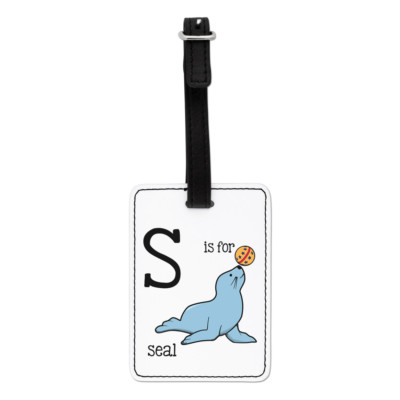 Gift Base Letter-S-Is-For-Seal Luggage Tag Aus Künstlichem Leder, 1 Stück