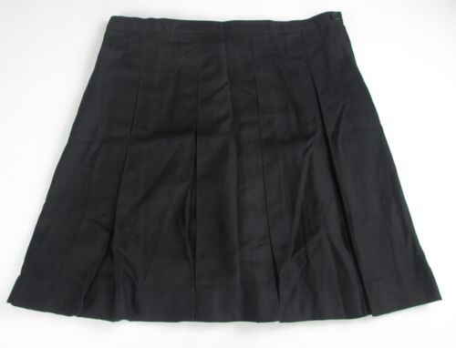 LANDS END Black School Uniform At Knee Box Pleated Skirt Girls 14 *NEW* - Picture 1 of 6