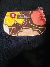 Vera Bradley ID Card Holder Wallet Quilted Zip Key Ring Coin Purse Floral