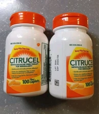 2-CITRUCEL Fiber Therapy Regular Strength -100 Caplet Each Bottle Exp: 2026/07