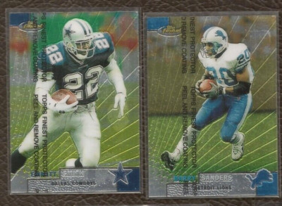 1999 Topps Finest #80 Barry Sanders Detroit Lions W/Protective Peel