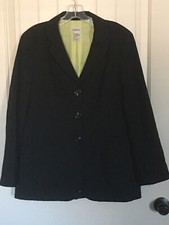 Chicos Womens Black 3 Button Blazer Work Career Fully Lined Sz 1 Medium