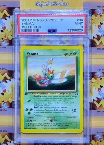 Pokemon Yanma Neo Discovery 1st Edition Non-Holo Rare 36/75 WOTC 2001 PSA 9 Mint