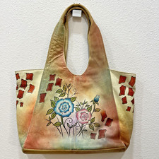 GREAT AMERICAN LEATHER WORKS INCOGNEETO PURSE VINTAGE 80S HAND PAINTED BOHO 90'S