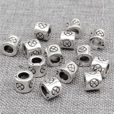 5 Sterling Silver Small Flower Tube Clover Bead for Bracelet Necklace