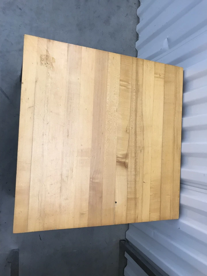 2 Mesitas de Noche Mid-Century Cromadas para Patas Carnicero Bloque Tops Retro De Colección Foto 2 de 4