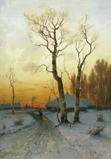 Handmade Oil Painting repro Julius Klever Thaw on the road