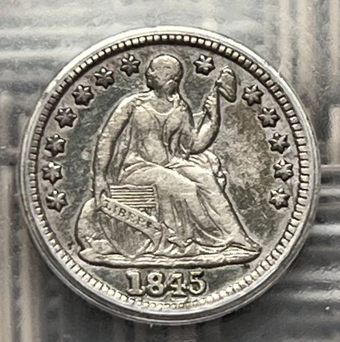 1845-P Seated Liberty Half Dime — photo from the most recent tracked eBay sale