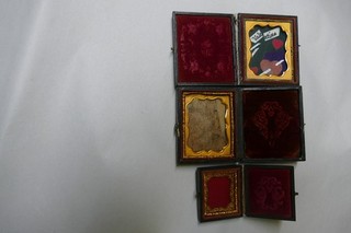 3 Antique photograph picture frame daguerreotype leather union case
