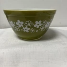 Vintage Pyrex #401 Spring Blossom Green Crazy Daisy 1.5 Pt Nesting Mixing Bowl