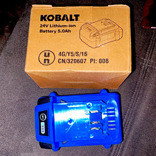Kobalt 24V MAX Li-Ion 5Ah Extended Run Battery Pack, Blue KB 524-03