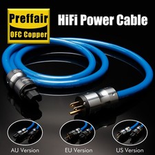 Silver Plated OFC Copper US EU Schuko C15 AC HiFi Power Cord Main Supply Cable
