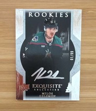 2023-24 UD Ice - Exquisite Auto #R9 Milos Kelemen Rookie Coyotes Mammoth #/99