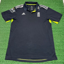 England Adidas Cricket 2010 ODI Navy Polo T-Shirt | Mens Adult Large Top
