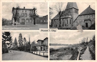 722267) Multi-picture card with colonial goods shop Nusse in Lauenburg 