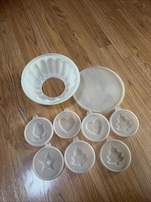 Vintage Tupperware 9 Piece Jello Mold 616 631 620 631 632 633(3) 229 W/ Lid