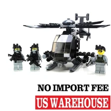 Custom AH-6 Little Bird Helicopter Model with 3 Figures – Made with Real ŁEGO Br