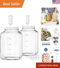 1.5 Gallon Large Fermentation Jars with 2 Airtight Lids and 3 Airlocks, Wide ...
