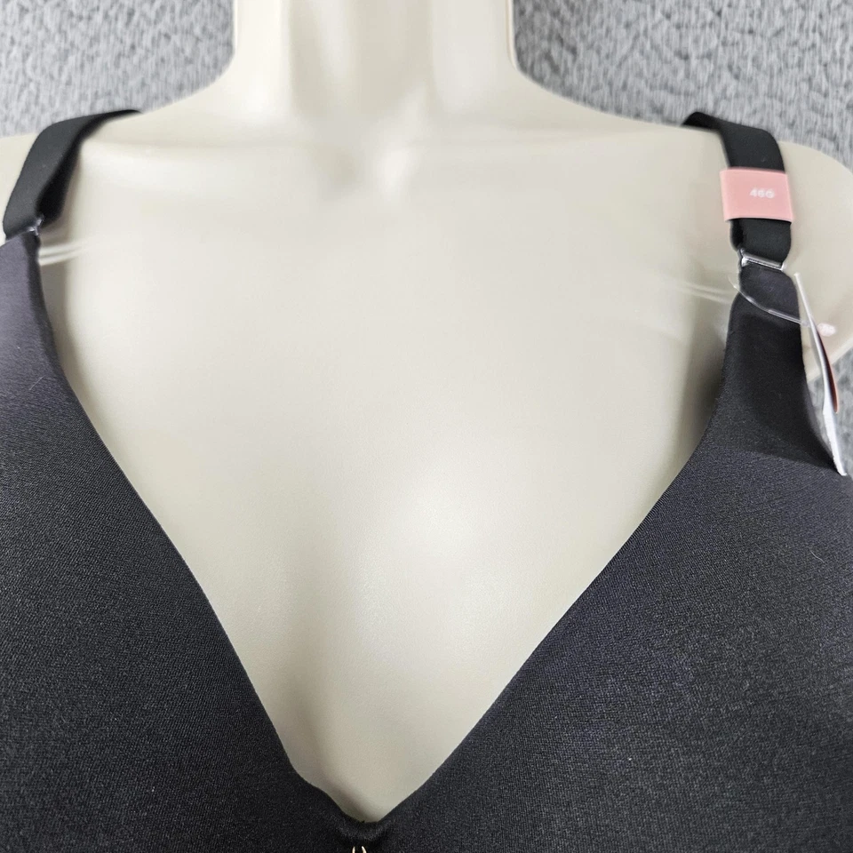 Cacique Bra Womens 46G Black Invisible Smoother Lightly Lined TShirt Wireless - Image 3 of 4