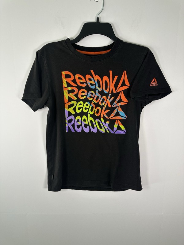 Reebok Youth Graphic T-Shirt Size XL 14/16  - Classic Fit Tee Black Multicolor