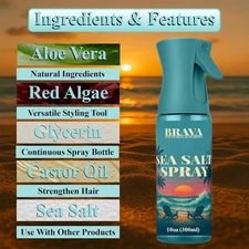 SEA SALT HAIR SPRAY FOR MEN -NATURAL HAIR TEXTURIZING - EFFORTLESS BEACHY WAVES