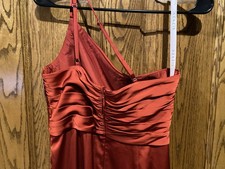 NWT Azazie Eren Bronzer Satin Mermaid Full Length Dress Custom Size A8  Rust