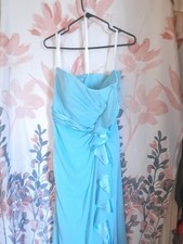 David's Bridal Long Strapless Dress with Front Ruffle Cascade Size-12