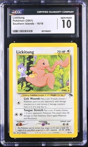 Pokemon Lickitung 16/18 Southern Islands CGC 10