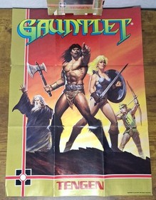 Original Gauntlet NES Game Box W/ Promo POSTER RARE No Game Authentic 