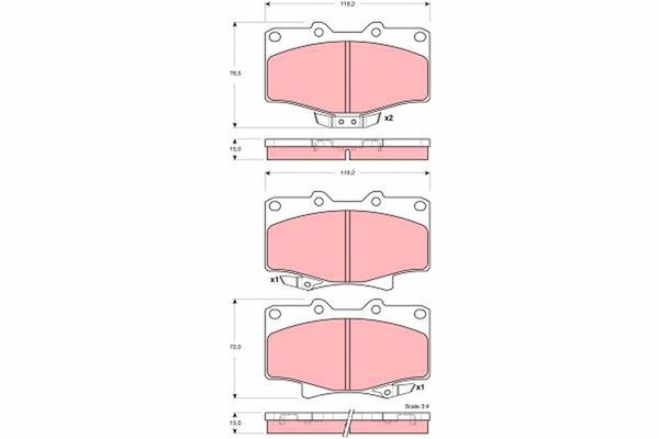 TRW Bremsbelagsatz Scheibenbremse GDB3383 FüR Toyota Runner 2 3 EFI VZN130_-image