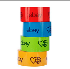 4 Rolls eBay Packaging Tape - 1 Red, 1 Blue, 1 Green, and 1 Yellow- 75yds Each