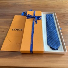 LOUIS VUITTON Tie 100 Silk Navy 8cm New