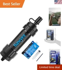 Compact Water Filter with Back Flush Plunger - Essential for Outdoor Adventures