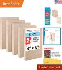 Painting Wood Panels 4x6 inch Pack of 5 Cradled Studio Depth Art Boards