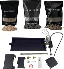 Americangaslos 18"-24" Burner Pan with Valve Remote for Gas Fireplace Gas