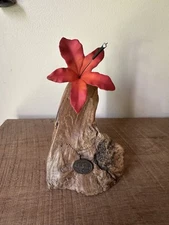 Vintage John Perry Floral Burled Wood Sculpture 6 1/2”