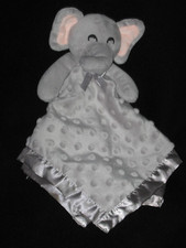 Pro Goleem Gray Elephant Security Blanket Baby Lovey Minky Raised Dot Closed Eye