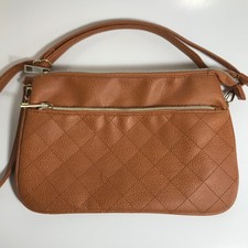 Crossbody Purse Multi-Pocket Bag Adjustable Detachable Strap Brown 10.5"x7"x2"